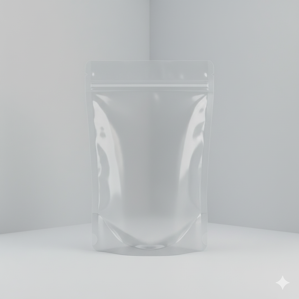 Transparent Clear Stand Up Pouch With Zipper - (105 Mic)